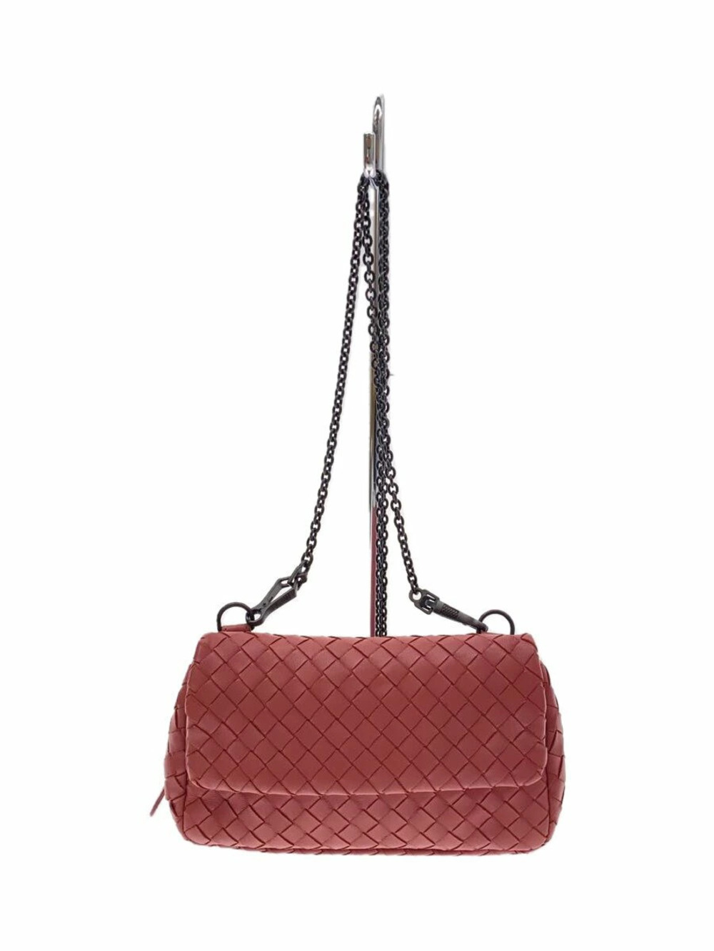 Bottega Veneta Intrecciato Shoulder Bag Chain Leather Pink